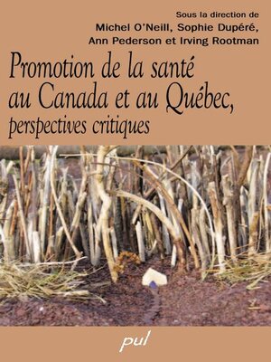 cover image of Promotion de la santé au Canada et au Québec, perspectives critiques